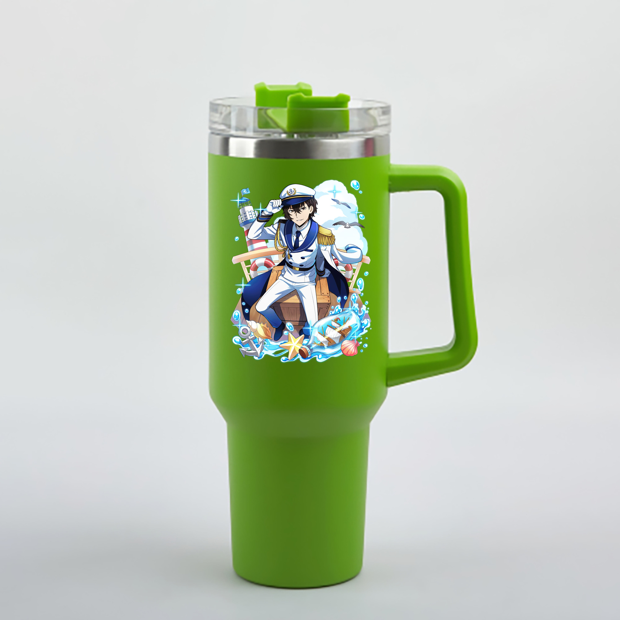 （画像用） 文豪ストレイドッグス Bungo Stray Dogs 1200mL車用タンブラー - クリスタルステッカー（プラスチックストロー付き）